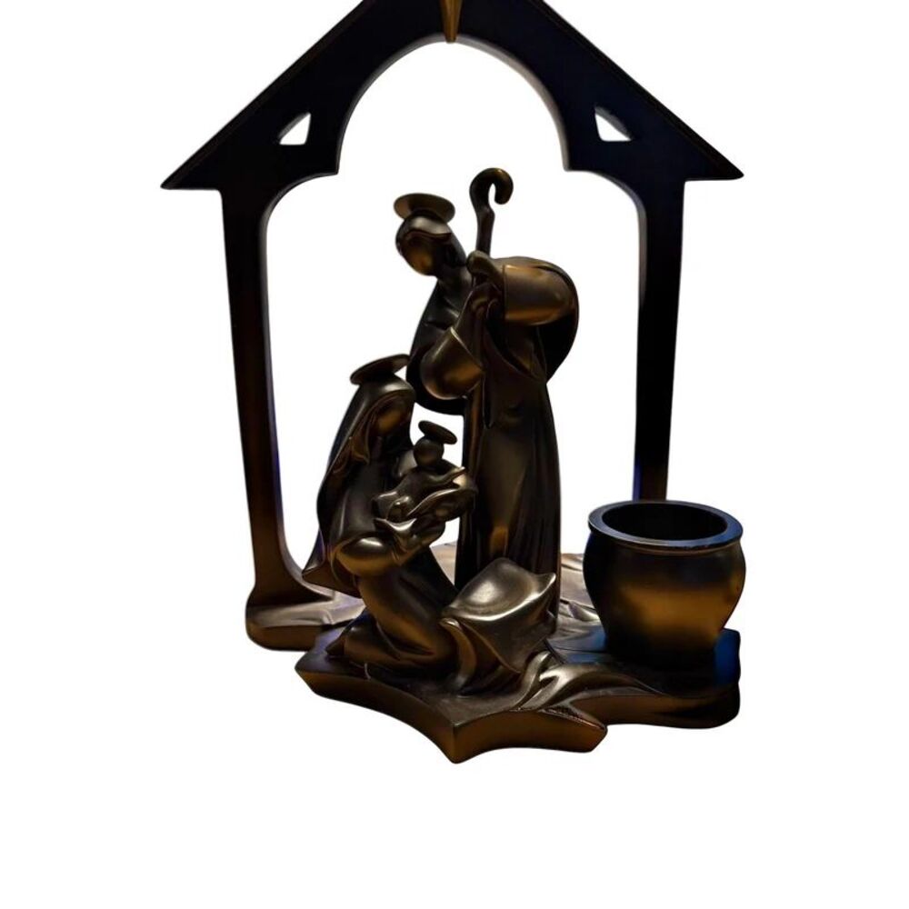 Vintage PartyLite "Holy Night" Nativity Scene Tealight Candle Holder (#P8262)